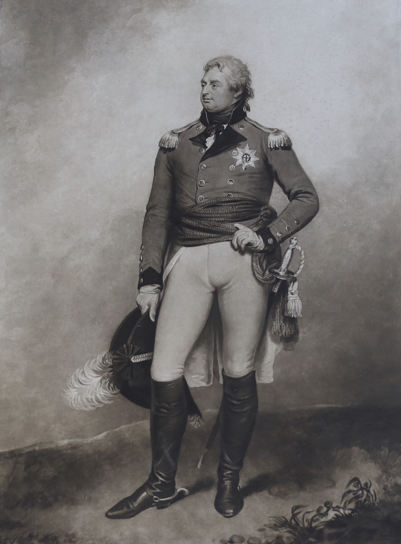 Charles Turner after Sir William Beechey R.A., mezzotint, 'Frederick Duke of York, published by Colnaghi c.1812, visible sheet 65 x 45.5cm